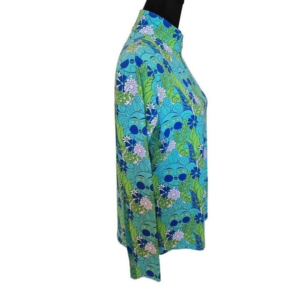 IBKUL Womens Athleisure Sun Protection Icefill Cooling Blue Print Long Sleeve Mo - Picture 5 of 10